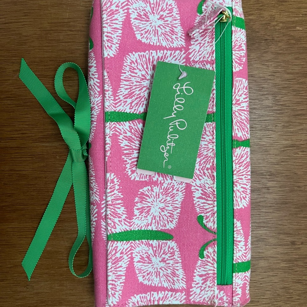 Lilly Pulitzer Pink Pouch with Green Accents